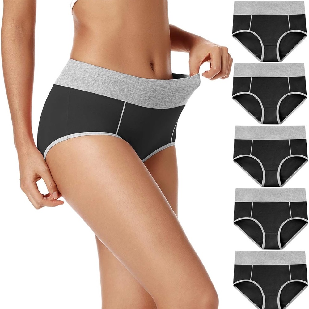 Womens Cotton Underwear High Waist Full Coverage Briefs Soft Breathable-5XL